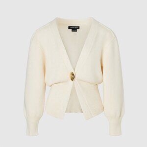 Urban Revivo Cream V-Neck Knitted Cardigan Size 2